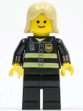 LEGO twn093 Fire - Reflective Stripes, Black Legs, Tan Female Hair (10197)